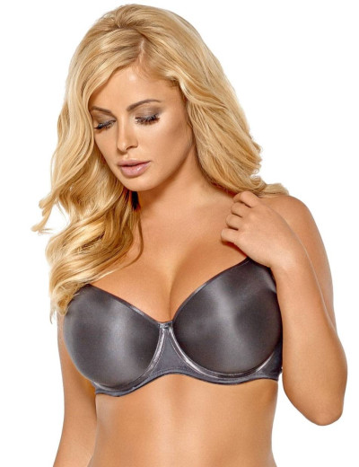 Гладкий бюстгальтер Mefemi ANNA U minimizer графит, Цвет: графит, Размеры: 65E, изображение 5