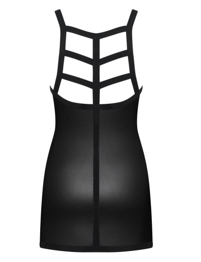 Сексуальное платье Obsessive LEATHERIA CHEMISE, Цвет: черный, Размеры: S/M, изображение 4