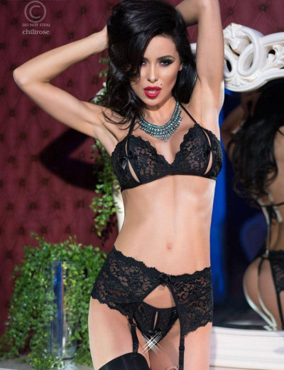 Сексуальный комплект с поясом Chilirose 4220, Цвет: черный, Размеры: S, изображение 3