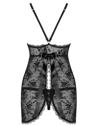 Бэби-долл с трусиками Obsessive BEHINDY BABYDOLL, Цвет: черный, Размеры: S/M, изображение 4