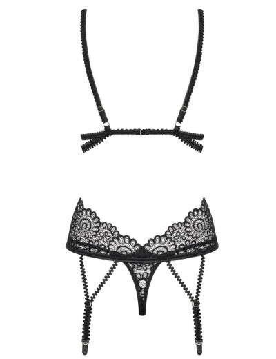 Корсет с трусиками Obsessive MIXTY CORSET, Цвет: черный, Размеры: L/XL, изображение 4