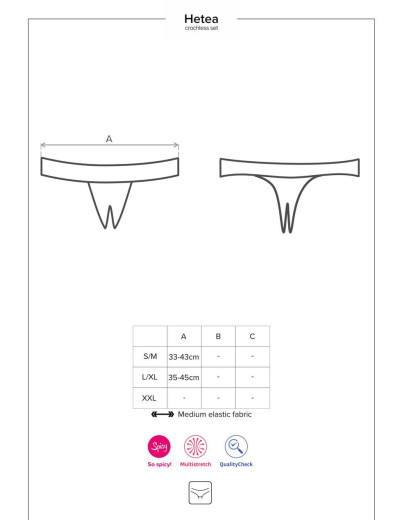 Эротический комплект из 3-х предметов Obsessive HETEA SET CROTCHLESS, Цвет: красный, Размеры: L/XL, изображение 5