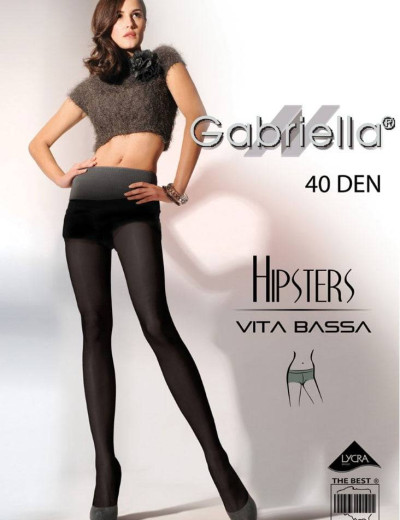 Матовые колготки с заниженной линией талии Gabriella 115 HIPSTERS 40 den черный, Цвет: черный, Размеры: 2