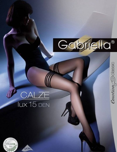 Чулки Gabriella 202 CALZE LUX EMOTION 20 den чёрный, Цвет: чёрный, Размеры: 1/2, изображение 4