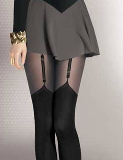 Колготки с имитацией чулок Gabriella 260 VALERY 40 den чёрный, Цвет: чёрный, Размеры: 2, изображение 2