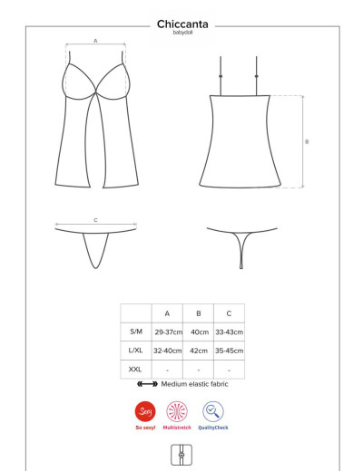 Бэби-долл с трусиками Obsessive CHICCANTA BABYDOLL, Цвет: черный, Размеры: S/M, изображение 5 Бэби-долл с трусиками Obsessive CHICCANTA BABYDOLL, Цвет: черный, Размеры: S/M, изображение 5