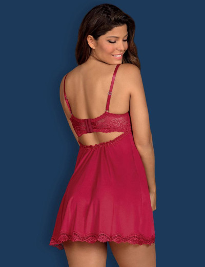 Бэби-долл с трусиками Obsessive ROSALYNE BABYDOLL, Цвет: красный, Размеры: S/M, изображение 2 Бэби-долл с трусиками Obsessive ROSALYNE BABYDOLL, Цвет: красный, Размеры: S/M, изображение 2