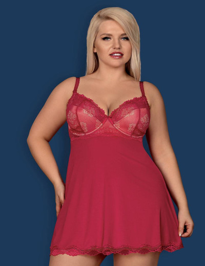 Бэби-долл с трусиками Obsessive ROSALYNE BABYDOLL, Цвет: красный, Размеры: S/M, изображение 3 Бэби-долл с трусиками Obsessive ROSALYNE BABYDOLL, Цвет: красный, Размеры: S/M, изображение 3