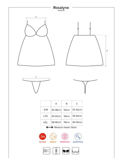 Бэби-долл с трусиками Obsessive ROSALYNE BABYDOLL, Цвет: красный, Размеры: S/M, изображение 7 Бэби-долл с трусиками Obsessive ROSALYNE BABYDOLL, Цвет: красный, Размеры: S/M, изображение 7