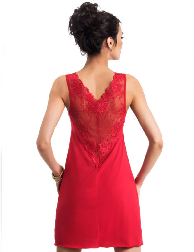 Сорочка с кружевным верхом Donna KRISTINA красный, Цвет: красный, Размеры: M, изображение 2