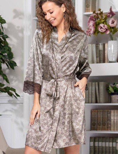 Халат-кимоно атласный Mia-Amore AJUR 8773, Цвет: капучино, Размеры: S/M, изображение 3