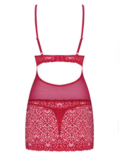 Сексуальная сорочка Obsessive LIVIDIA CHEMISE, Цвет: красный, Размеры: S/M, изображение 4