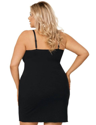 Сорочка на тонких бретелях Donna SARAH II PLUS, Цвет: черный/бежевый, Размеры: 5XL, изображение 2