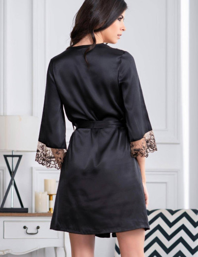 Шелковая рубашка Mia-Amore AMANDA 3637, Цвет: черный, Размеры: L, изображение 2