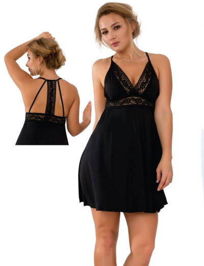 Сорочка с оригинальной спинкой Akcent 101 черный, Цвет: черный, Размеры: M, изображение 2