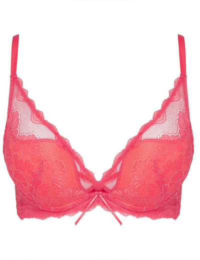 Бюстгальтер балконет с пуш-ап Esotiq 37885 GLAD коралл, Цвет: коралл, Размеры: 65C, изображение 7