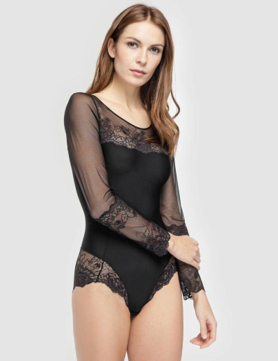 Боди с цветочным кружевом Janira 1045266 GRETA BODY negro, Цвет: negro (черный), Размеры: XL, изображение 3