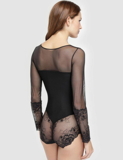 Боди с цветочным кружевом Janira 1045266 GRETA BODY negro, Цвет: negro (черный), Размеры: XL, изображение 2