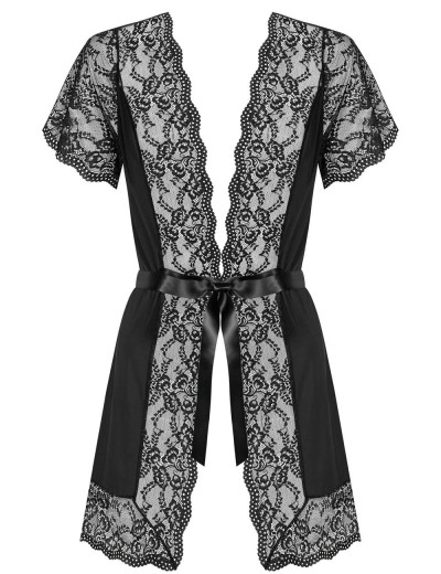 Соблазнительный пеньюар Obsessive LUVAE PEIGNOIR, Цвет: черный, Размеры: L/XL, изображение 5