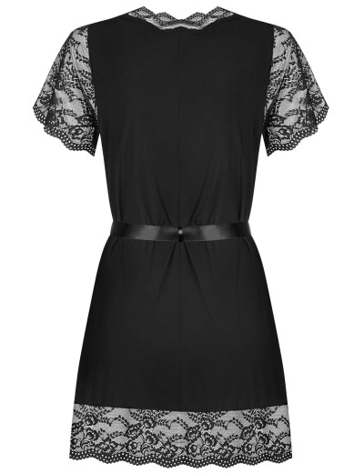 Соблазнительный пеньюар Obsessive LUVAE PEIGNOIR, Цвет: черный, Размеры: L/XL, изображение 6