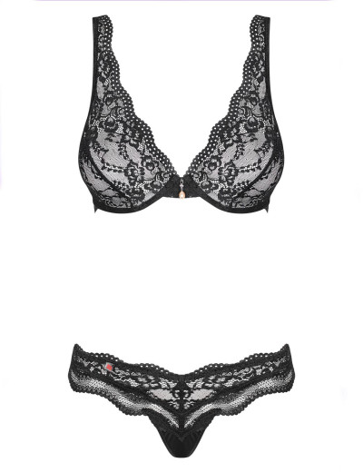 Сексуальный комплект Obsessive LUVAE SET черный, Цвет: черный, Размеры: L/XL, изображение 5