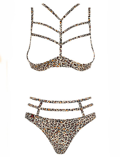 Эротический комплект Obsessive SELVY SET CUPLESS, Цвет: бежевый, Размеры: L/XL, изображение 5