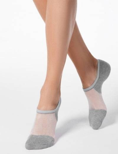 Ультракороткие хлопковые носки CONTE ACTIVE 18С-4СП 000 серый, Цвет: серый, Размеры: 36/37