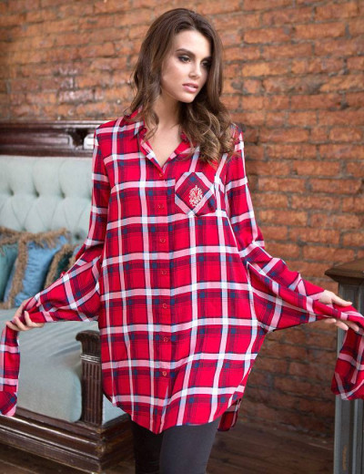 Рубашка-туника в клетку Mia-Mia DAVINA 16253 принт 305, Цвет: принт 305, Размеры: S, изображение 3