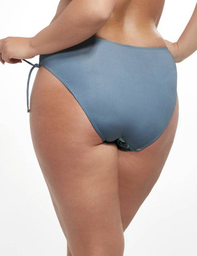 Плавки женские с регулируемым боком Kris Line BALI briefsmidi, Цвет: зеленый/серый, Размеры: 2XL, изображение 2