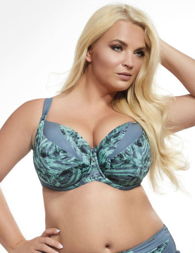 Бюстгальтер купальный мягкий Kris Line BALI soft, Цвет: зеленый/серый, Размеры: 95D, изображение 3