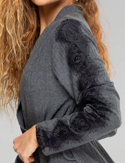 Халат-кардиган Opium K-9, Цвет: серый, Размеры: S, изображение 4