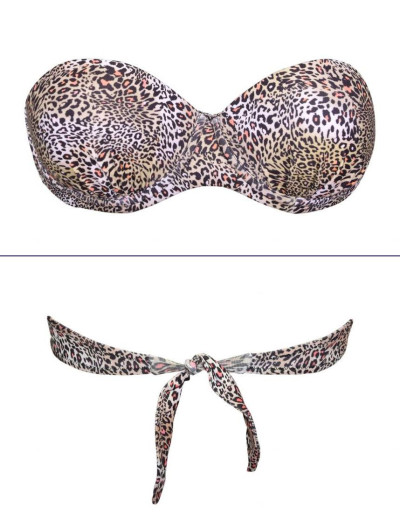 Раздельный купальник бандо с пуш-ап Sielei ANIMALIER NI50+NI69 beige, Цвета: azzuro, Размеры: 70B, изображение 2