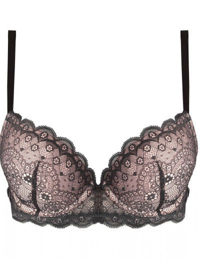 Бюстгальтер балконет с пуш-ап Esotiq PRETTI 36455 графит/розовый, Цвет: графит/розовый, Размеры: 70B, изображение 3