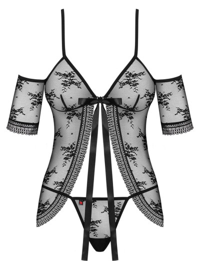 Бэби-долл с трусиками Obsessive JENNIFAIRY BABYDOLL, Цвет: черный, Размеры: S/M, изображение 3