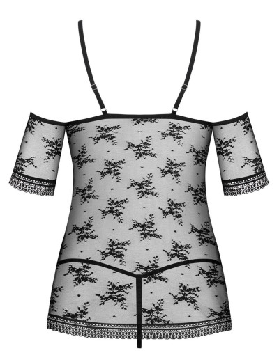 Бэби-долл с трусиками Obsessive JENNIFAIRY BABYDOLL, Цвет: черный, Размеры: S/M, изображение 4