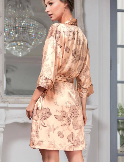 Шелковый халат-кимоно Mia-Amore LETUAL 3433 чайная роза, Цвет: чайная роза, Размеры: 2XL, изображение 2