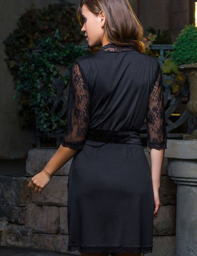 Пеньюар Mia-Mia ELEGANCE DE LUX 12033 черный, Цвет: черный, Размеры: XS/S, изображение 2