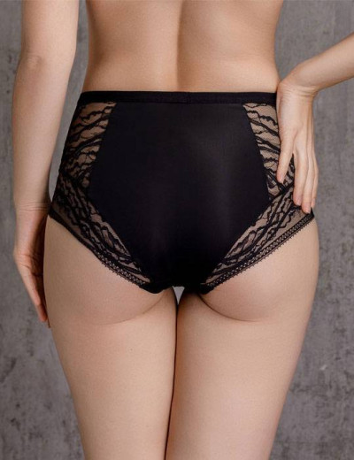 Трусы слипы высокие Mioocchi MELISSA 7663 nero, Цвет: nero (черный), Размеры: 2XL, изображение 2