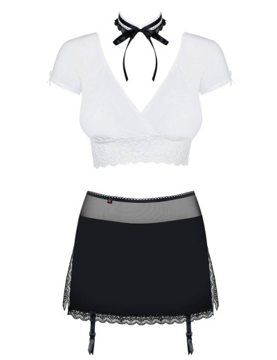 Ролевой костюм соблазнительной секретарши Obsessive SECRETARY, Цвет: черный/белый, Размеры: L/XL, изображение 3