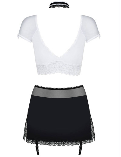 Ролевой костюм соблазнительной секретарши Obsessive SECRETARY, Цвет: черный/белый, Размеры: L/XL, изображение 4