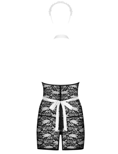 Ролевой костюм игривой горничной Obsessive SERVGIRL 4 pcs, Цвет: черный/белый, Размеры: S/M, изображение 4