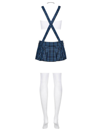Ролевой костюм студентки Obsessive STUDYGIRL 5 pcs, Цвет: белый/синий, Размеры: S/M, изображение 5