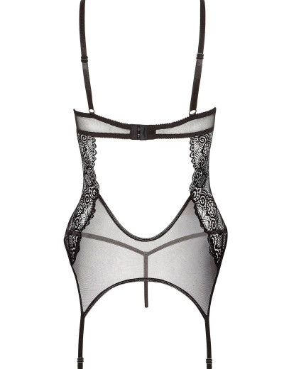 Корсет с пажами для чулок + стринги Beauty Night CHARLIZE CORSET, Цвет: черный, Размеры: S/M, изображение 5