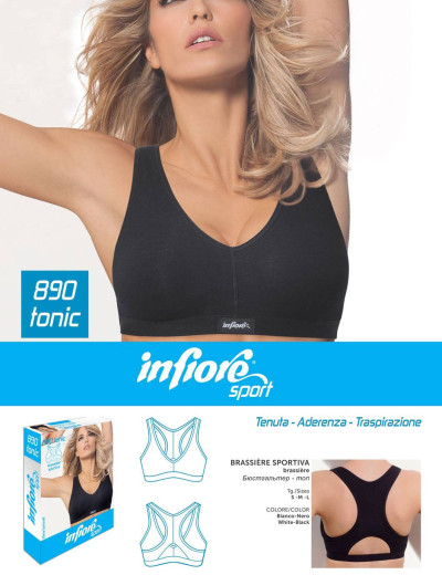 Спортивный топ бралетт Infiore SPORT 890 TONIC nero, Цвет: nero (черный), Размеры: S, изображение 3