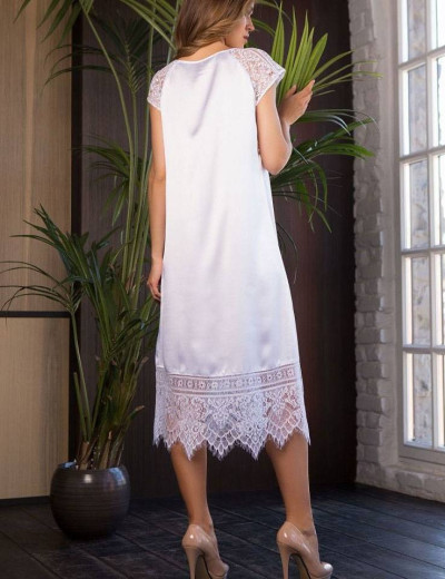 Длинная сорочка из атласа Mia-Mia EVELIN 17535 белый, Цвет: белый, Размеры: L, изображение 2