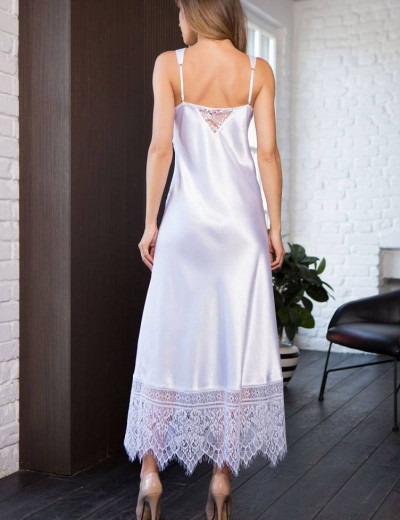 Длинная атласная сорочка Mia-Mia EVELIN 17538 белый, Цвет: белый, Размеры: 2XL, изображение 2