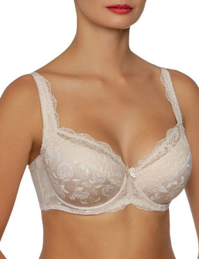 Бюстгальтер балконет Albina L PEONIES ROSE 8020, Цвет: серебристый пион, Размеры: 90F, изображение 2