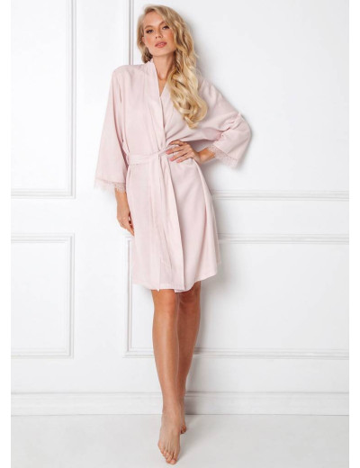 Легкий халат из вискозы Aruelle DANNY PINK, Цвет: светло-розовый, Размеры: XS, изображение 2