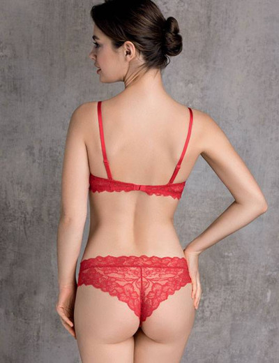 Модный комплект пуш-ап гель и бразилиана Mioocchi SELESTE 756666, Цвет: rosso, Размеры: 65B, изображение 2