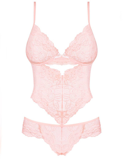 Эротическое боди Obsessive ALLURIA TEDDY коралл, Цвет: коралл, Размеры: S/M, изображение 3